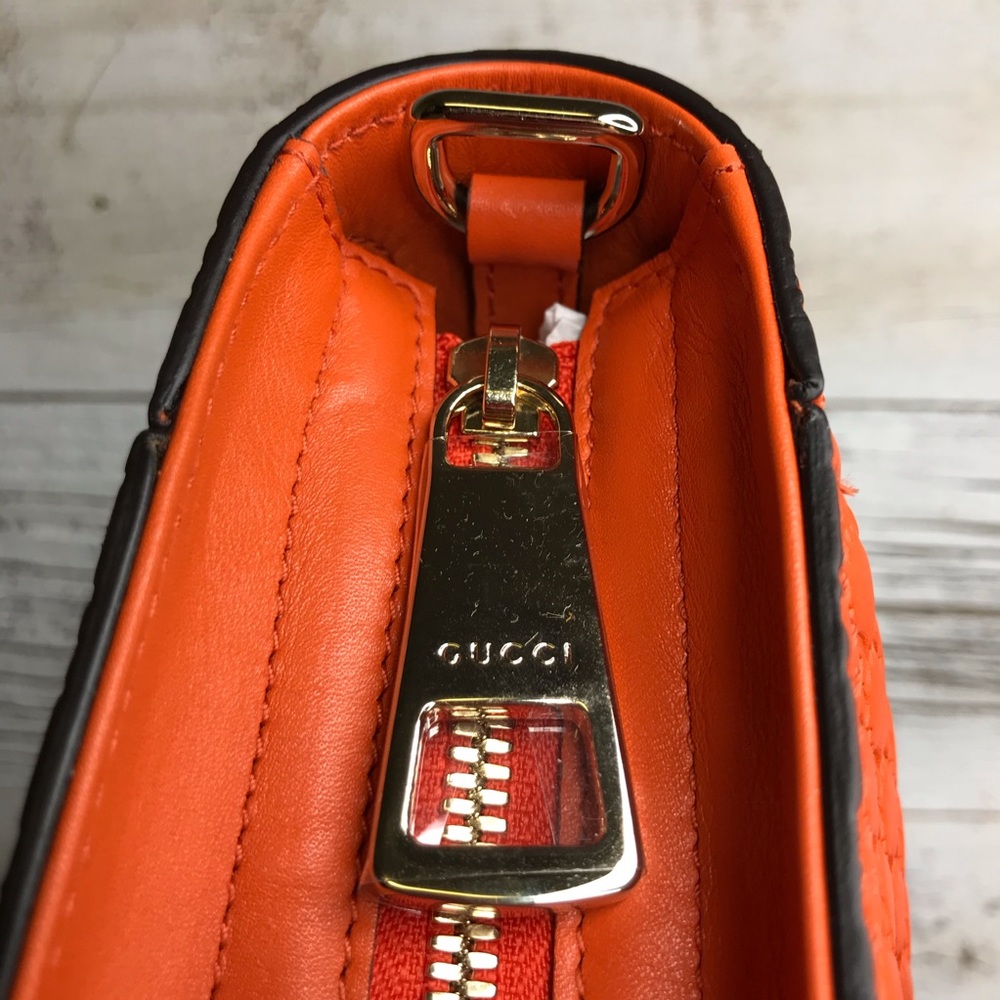 Gucci Orange Guccissima GG Logo Bree Crossbody Bag - Picture 7 of 15